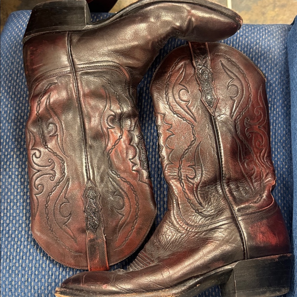 Lucchese Brown Leather Cowboy Boots